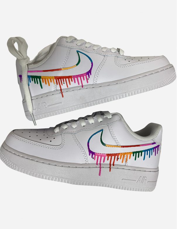 Nike Custom Air Force 1 Custom Rainbow Drip - Sneakers