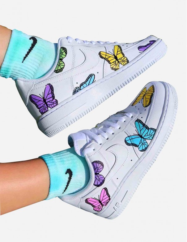 Nike Custom Air Force 1 Custom Butterflies - Sneakers